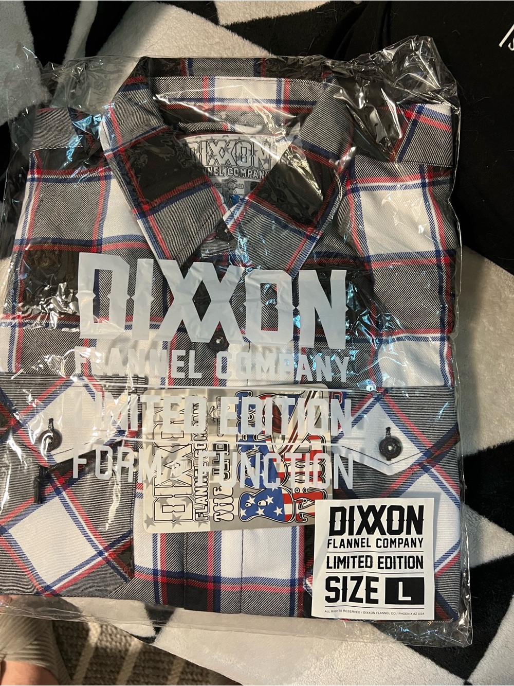DIXXON White, Blue & Red Plaid Button-Down Shirt - this is the limited edition L